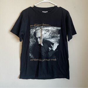 Vintage George Jones Black Graphic Tee